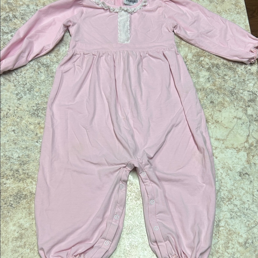 Smockingbird Pink Ruffled Kids romper